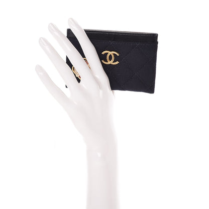 Chanel Felt Quilted Coco Mademoiselle CC Card Holder Navy 2 of 9