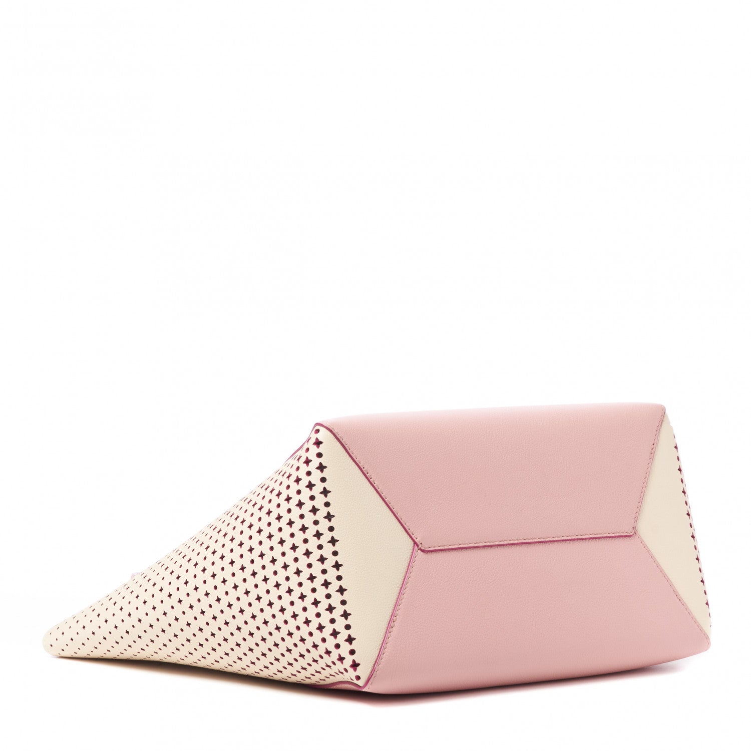 Louis Vuitton Calfskin Perforated Lockme Cabas Rose Poudre Creme 3 of 7