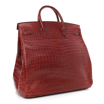 Hermes Matte Porosus Crocodile HAC Birkin 40 Bourgogne 3 of 17