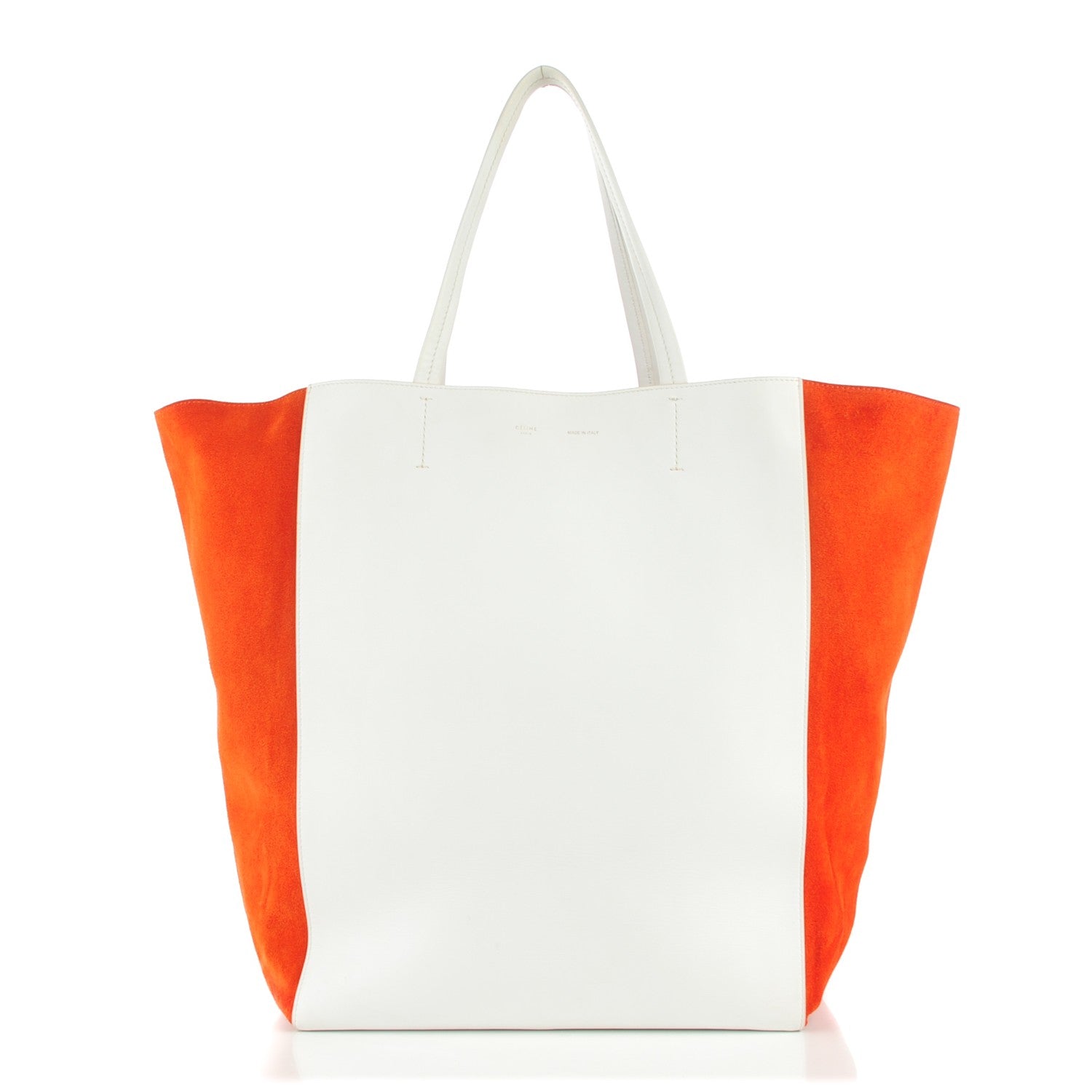 Celine Calfskin Suede Large Phantom Luggage Bi-Cabas White 1 of 8