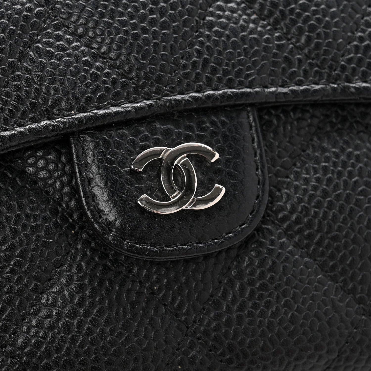 Chanel Caviar Quilted Compact Flap Wallet Black 10 of 11