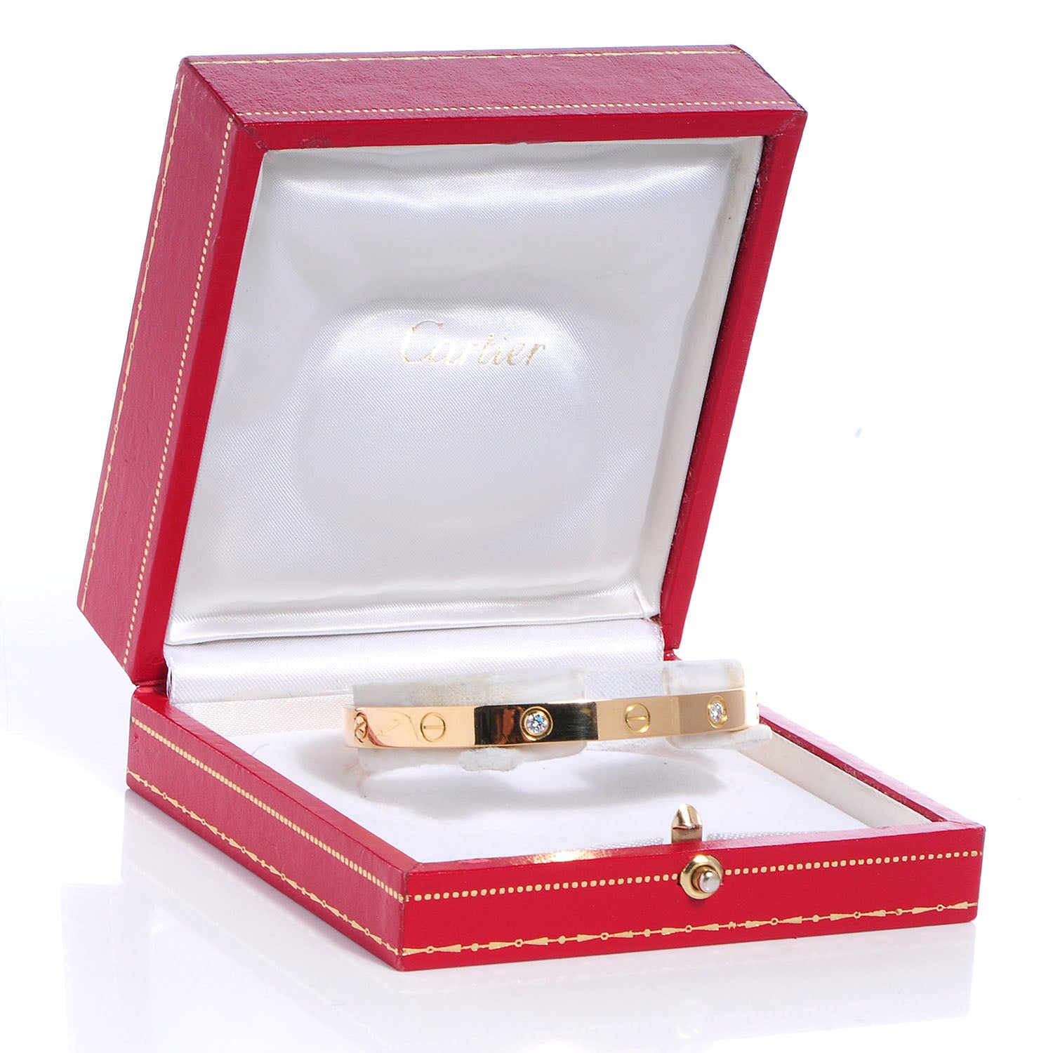 Cartier 18K Yellow Gold 4 Diamond LOVE Bracelet 18 5 of 5