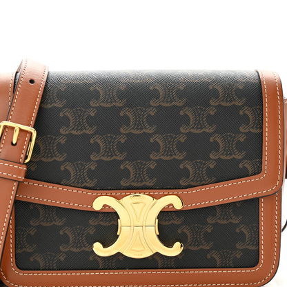 Celine Calfskin Triomphe Canvas Teen Triomphe Bag Tan 8 of 10