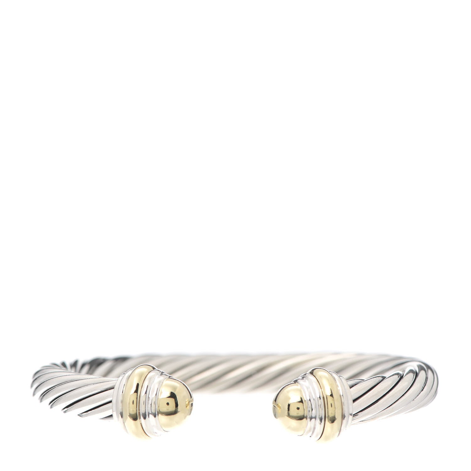 David Yurman Sterling Silver 14K Yellow Gold 7mm Cable Classics Bracelet 1 of 4