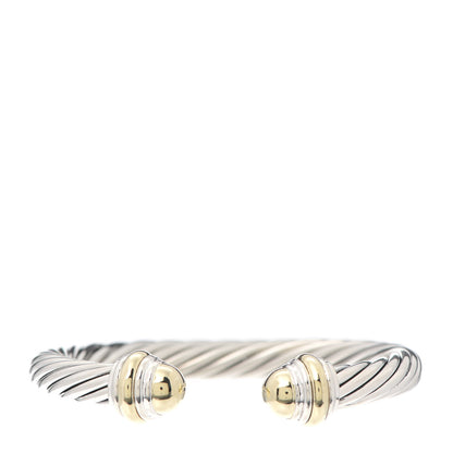 David Yurman Sterling Silver 14K Yellow Gold 7mm Cable Classics Bracelet 1 of 4