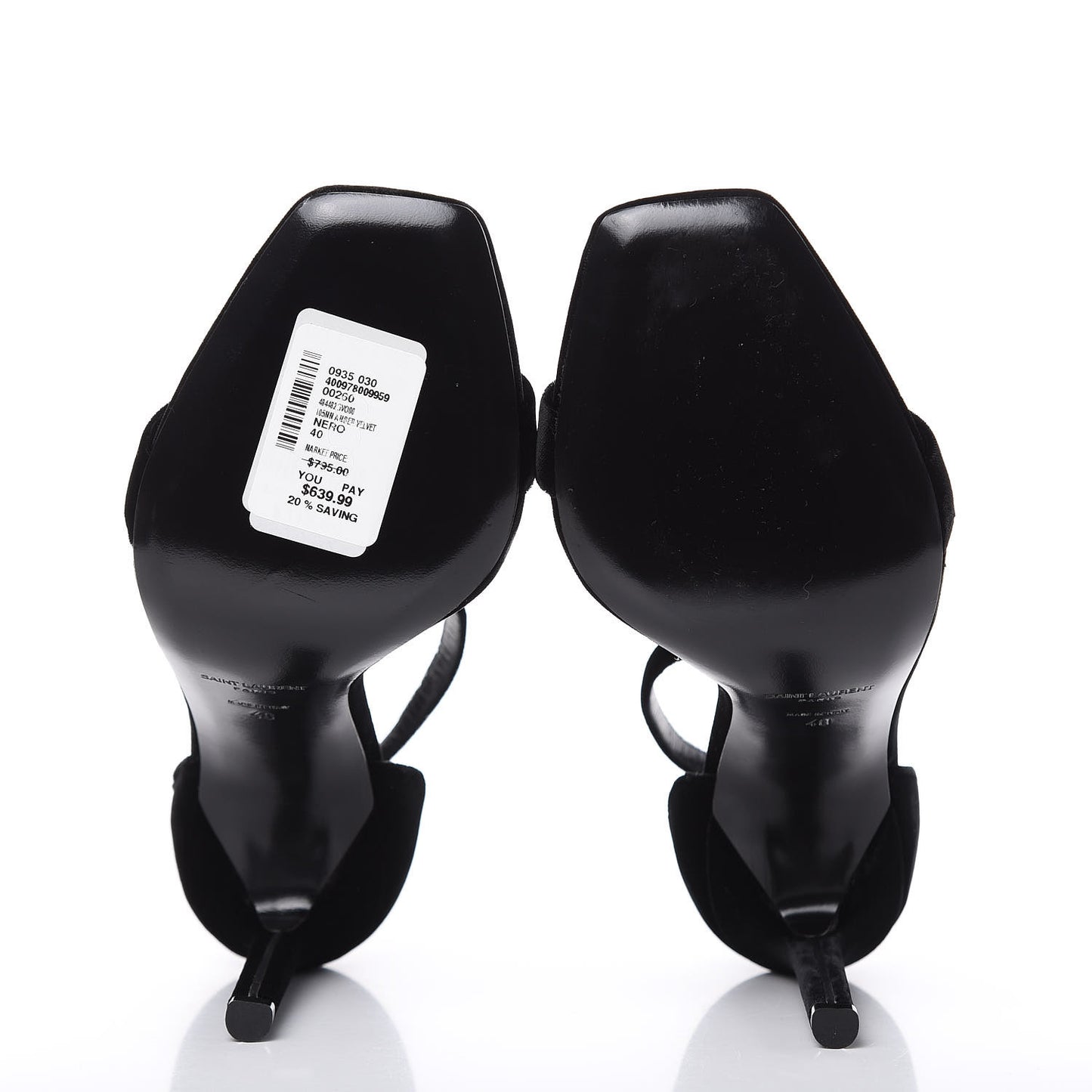 Velvet Amber 105 Ankle Strap Sandals 40 Black