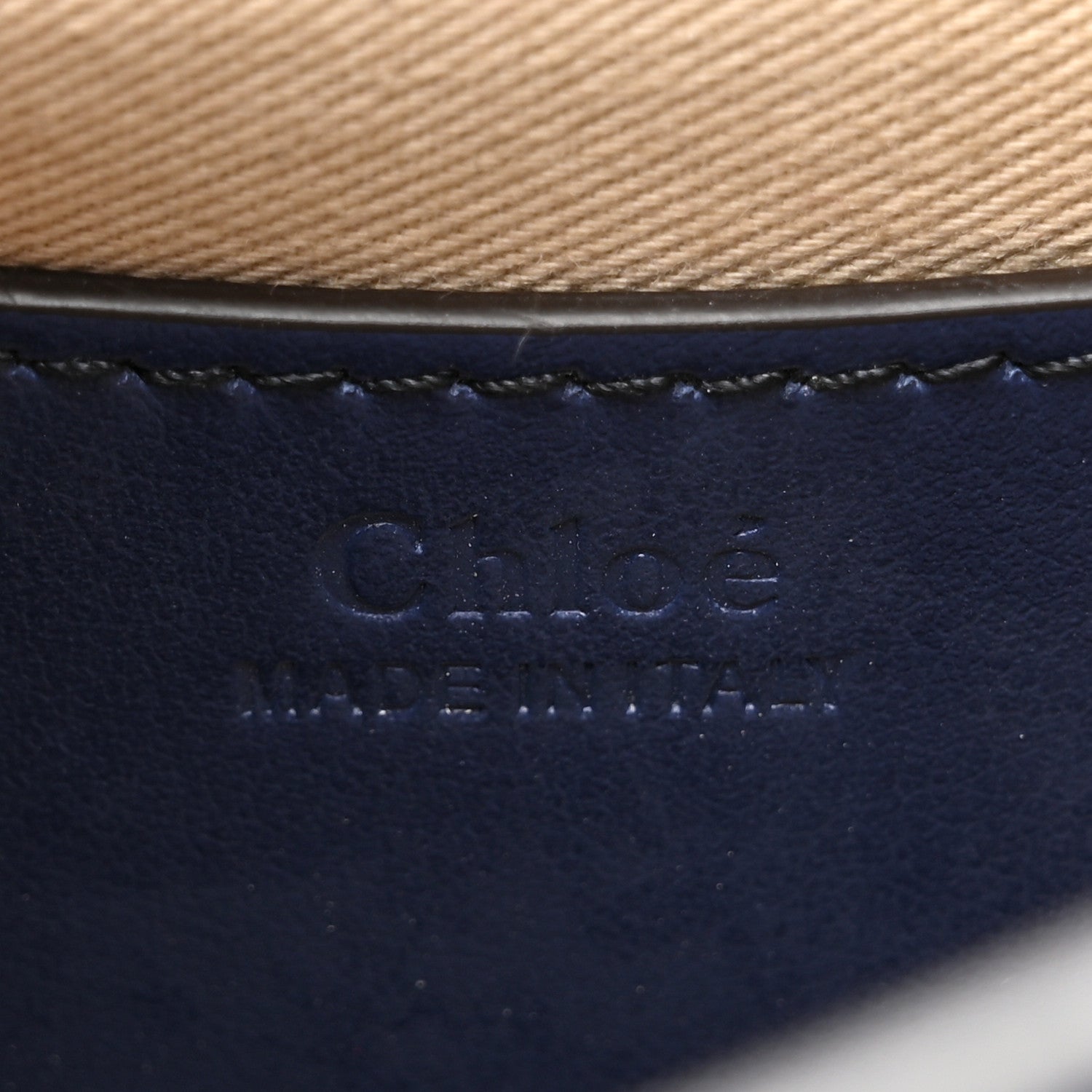 Chloe Shiny Calfskin Crocodile Embossed Small Tess Bag Blue Brown 7 of 16
