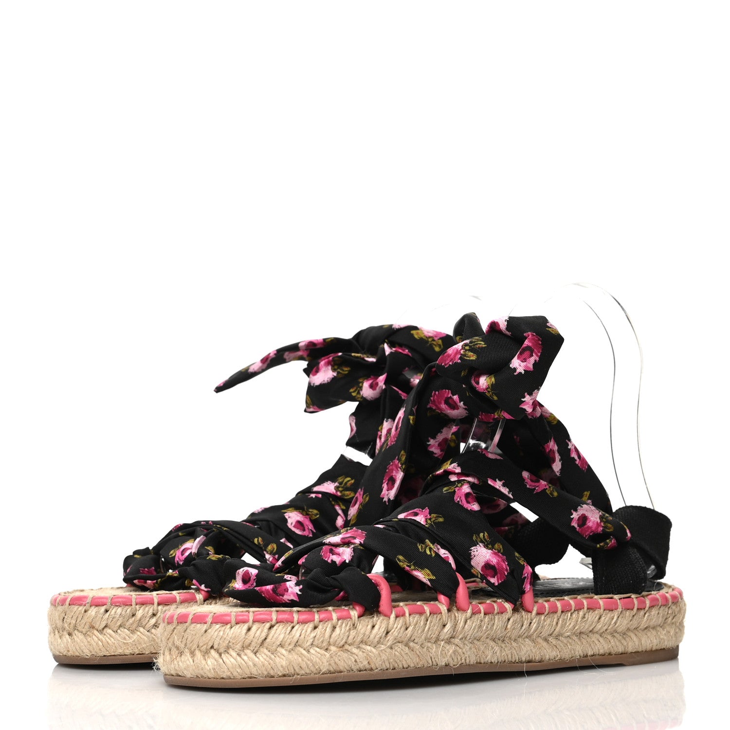 Prada Satin Printed Espadrille Sandals 36 Multicolor 3 of 8
