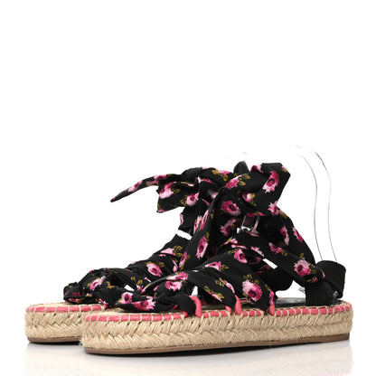 Prada Satin Printed Espadrille Sandals 36 Multicolor 3 of 8