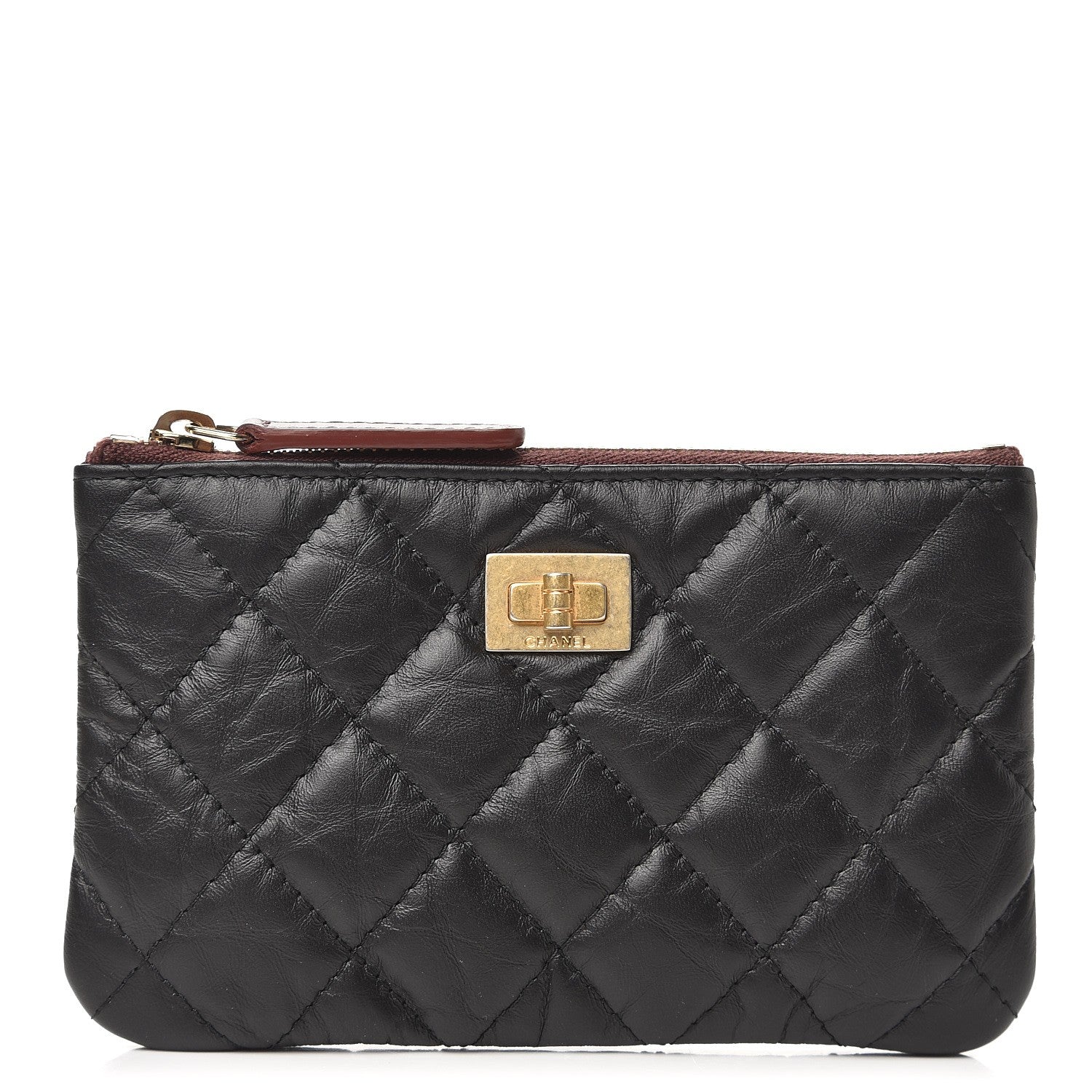 Chanel Aged Calfskin Quilted Small Reissue Cosmetic Case Black 1 of 8