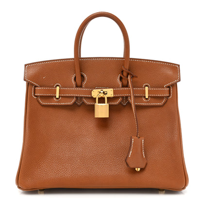 Hermes Natural Barenia Faubourg Birkin 25 Fauve 1 of 13
