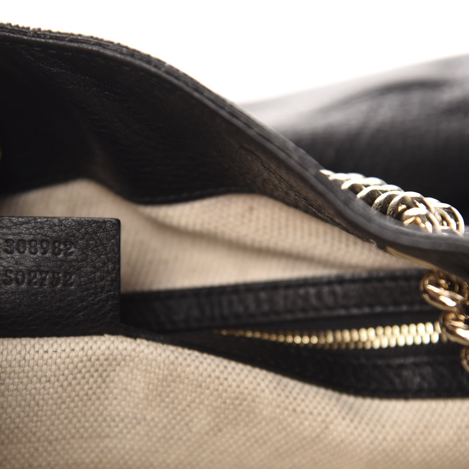 Gucci Pebbled Calfskin Medium Soho Chain Shoulder Bag Black 9 of 10