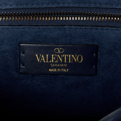 Valentino Garavani Cashmere Medium Roman Stud Shoulder Bag Marine 7 of 12