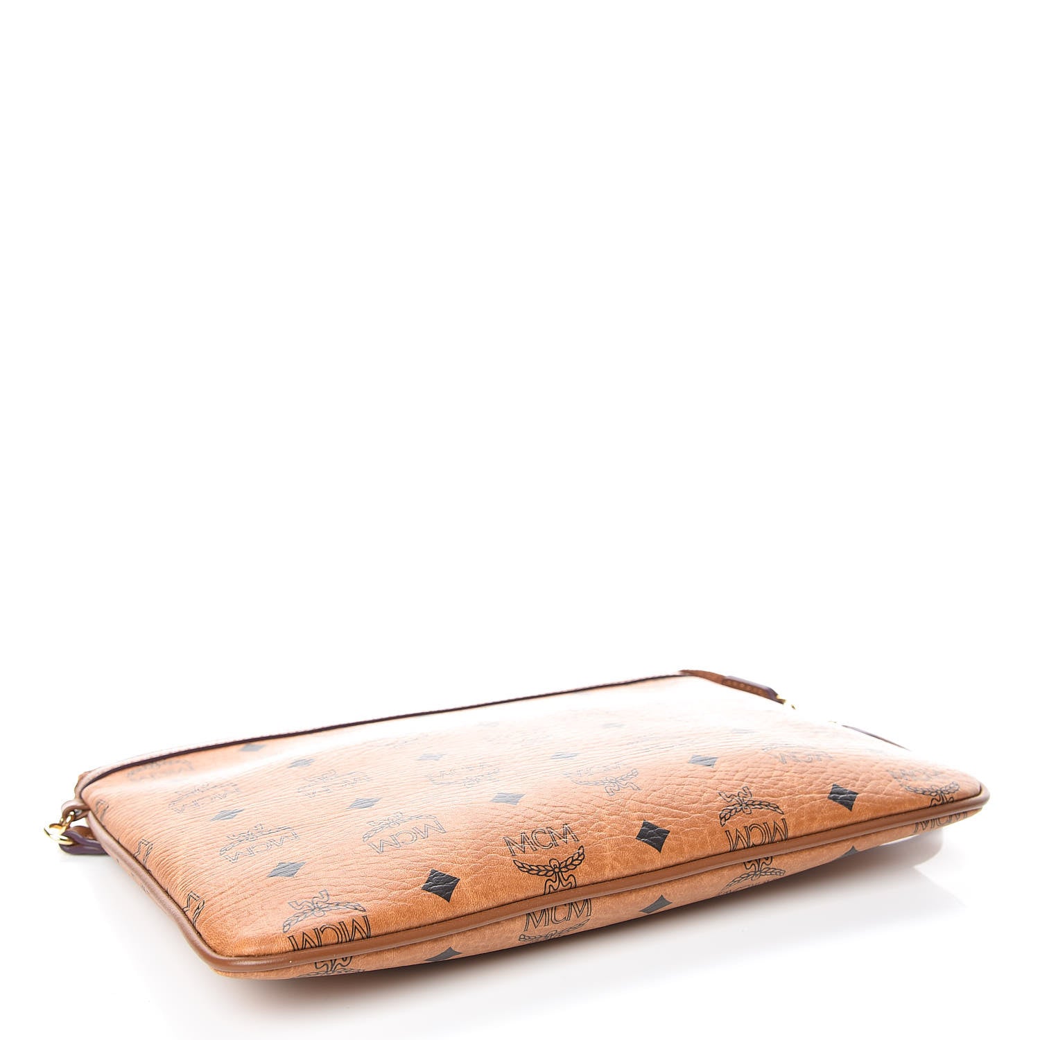 MCM Visetos Liz Shopper Tote Pouch Cognac 4 of 8