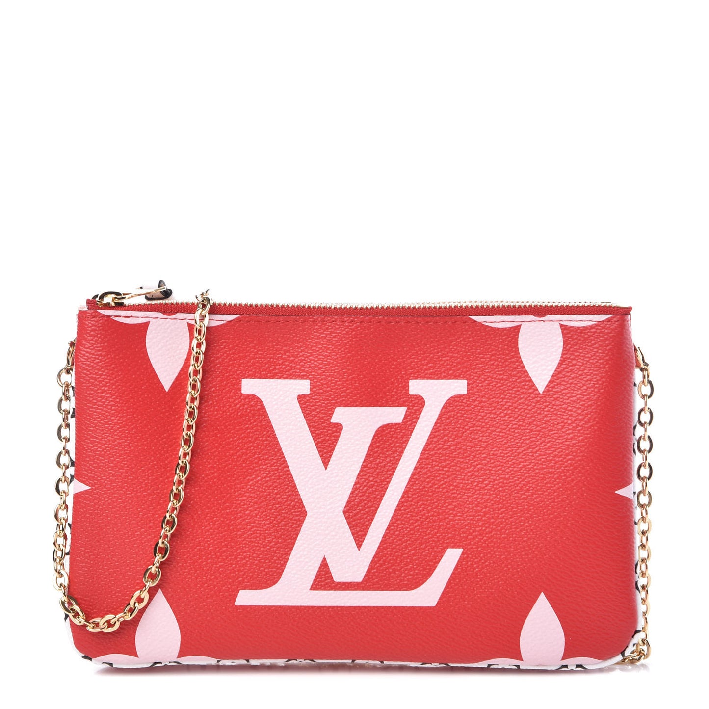 Monogram Giant Double Zip Pochette Rouge