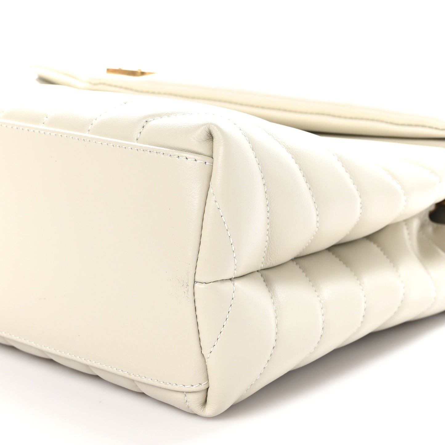 Calfskin Y Quilted Monogram Medium Loulou Chain Satchel Crema Soft