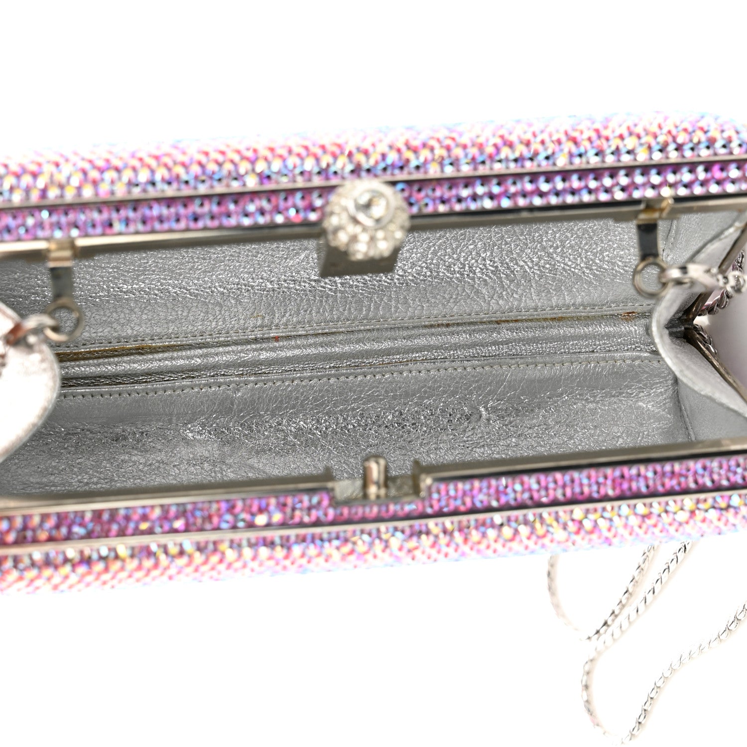 Judith Leiber Swarovski Crystal Minaudiere Clutch Pink 5 of 10