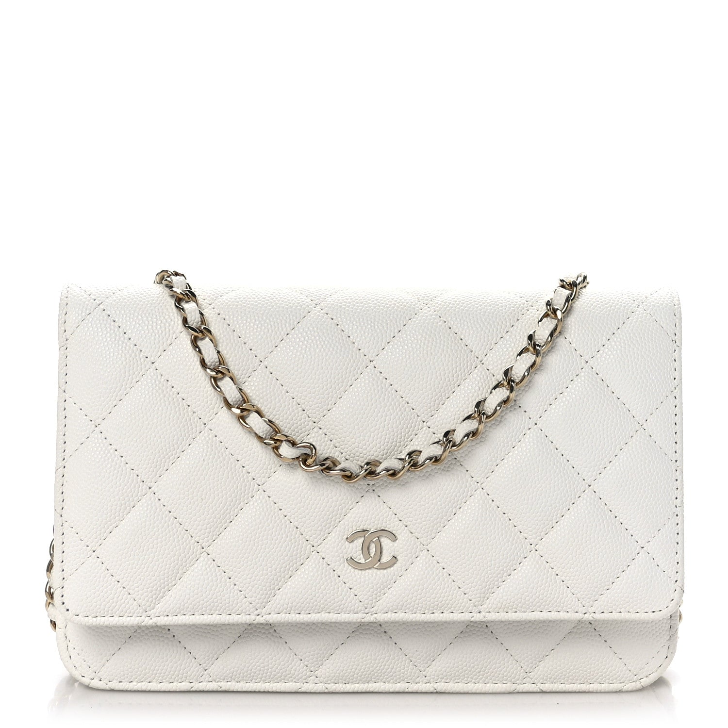 Chanel Caviar Quilted Wallet On Chain WOC White 1 of 9