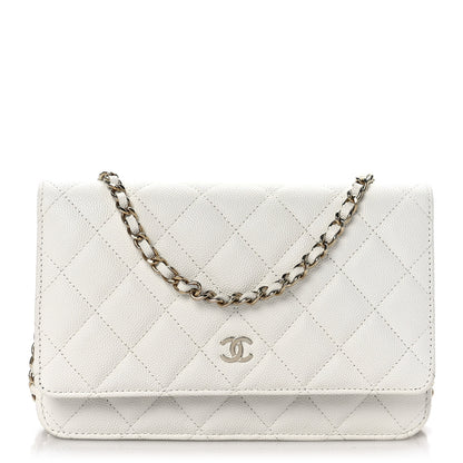Chanel Caviar Quilted Wallet On Chain WOC White 1 of 9