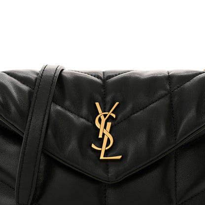 Saint Laurent Lambskin Quilted Toy Loulou Puffer Monogram Chain Satchel Black 8 of 11