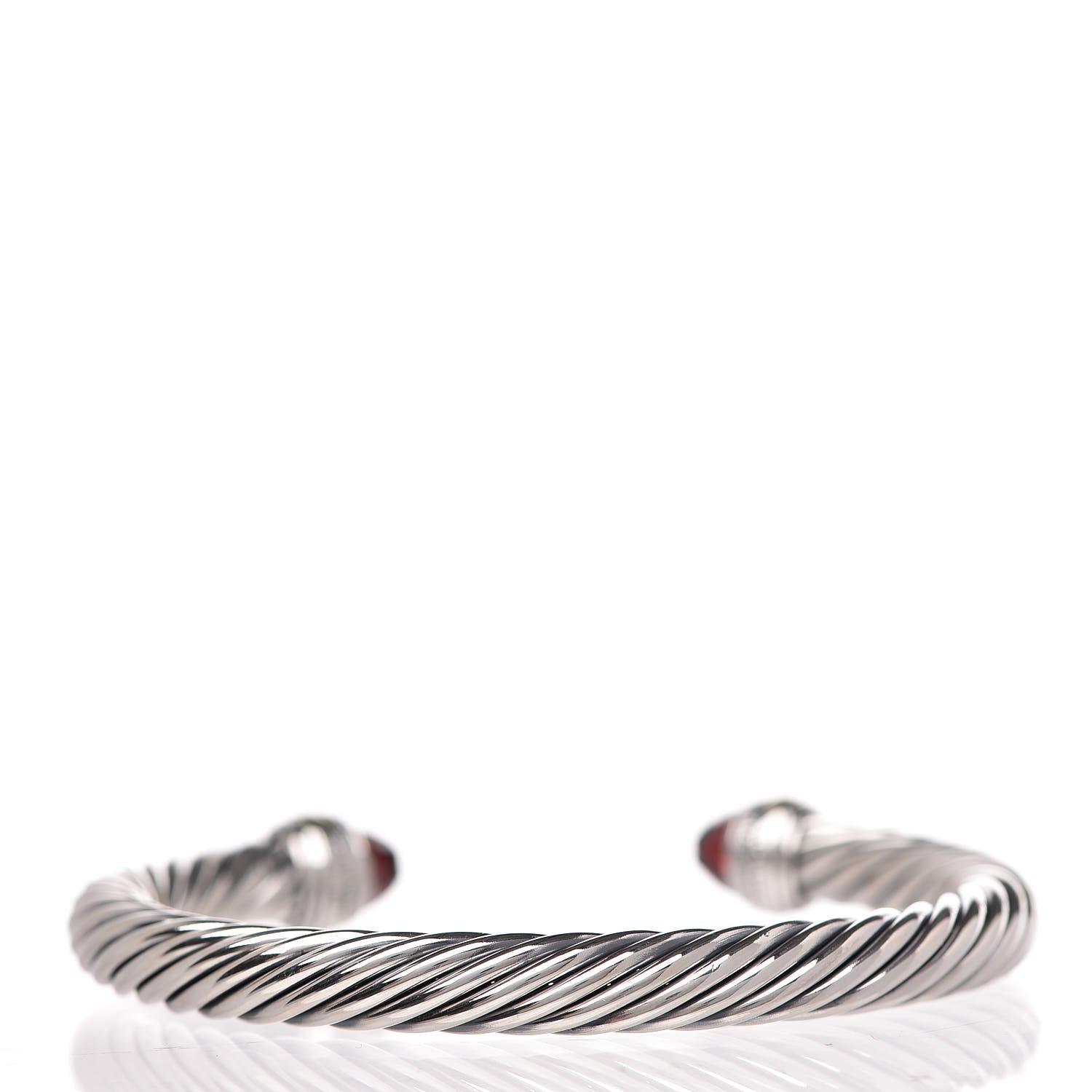 David Yurman Sterling Silver 14K Yellow Gold Garnet 7mm Cable Classics Bracelet 3 of 5