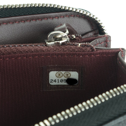 Chanel Caviar Chevron Quilted Small Zip Around Wallet Black 8 of 8