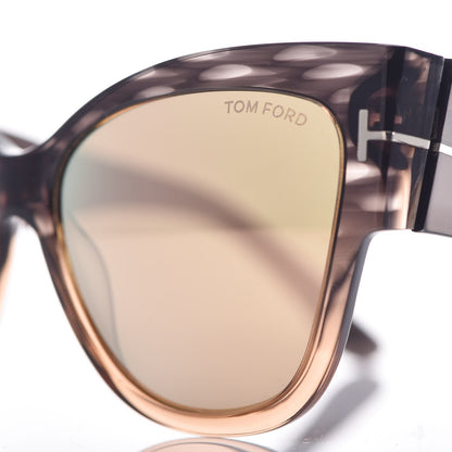 Tom Ford Acetate Anoushka Cat Eye Sunglasses TF371 Melange Grey Peach 7 of 9
