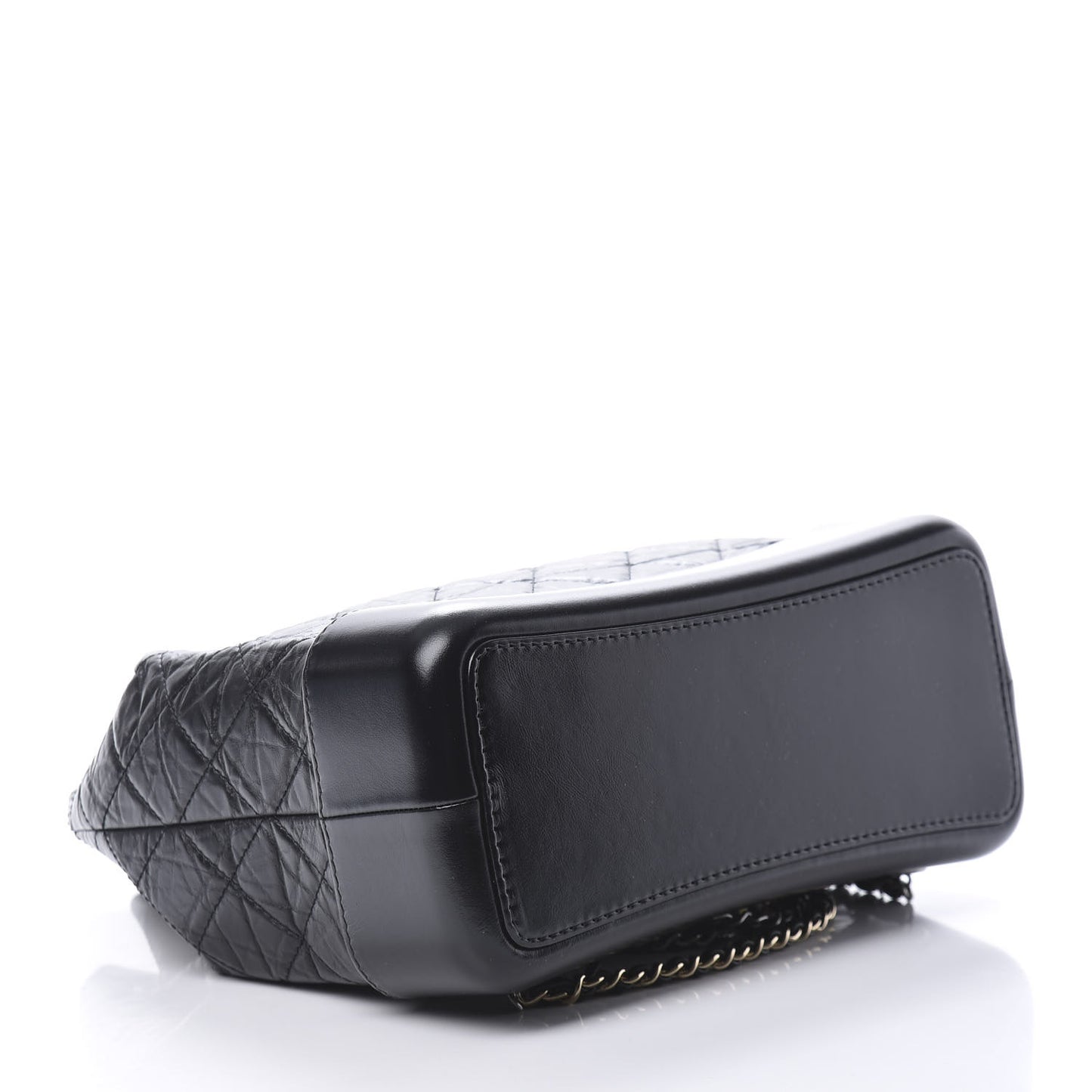 Aged Calfskin Quilted Gabrielle Backpack Black
