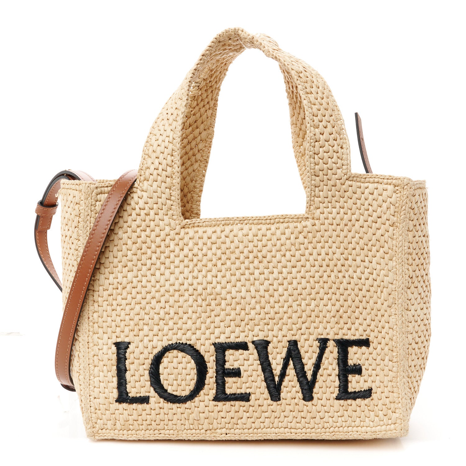 Loewe Raffia Small Paula's Ibiza Logo Tote Natural Tan 1 of 9