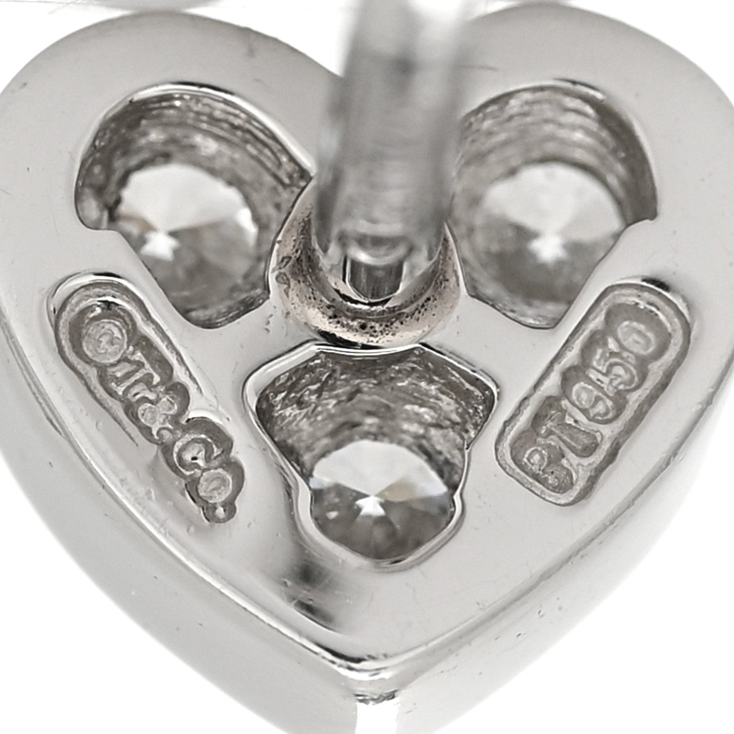 Tiffany Platinum Diamond Heart Earrings 5 of 5
