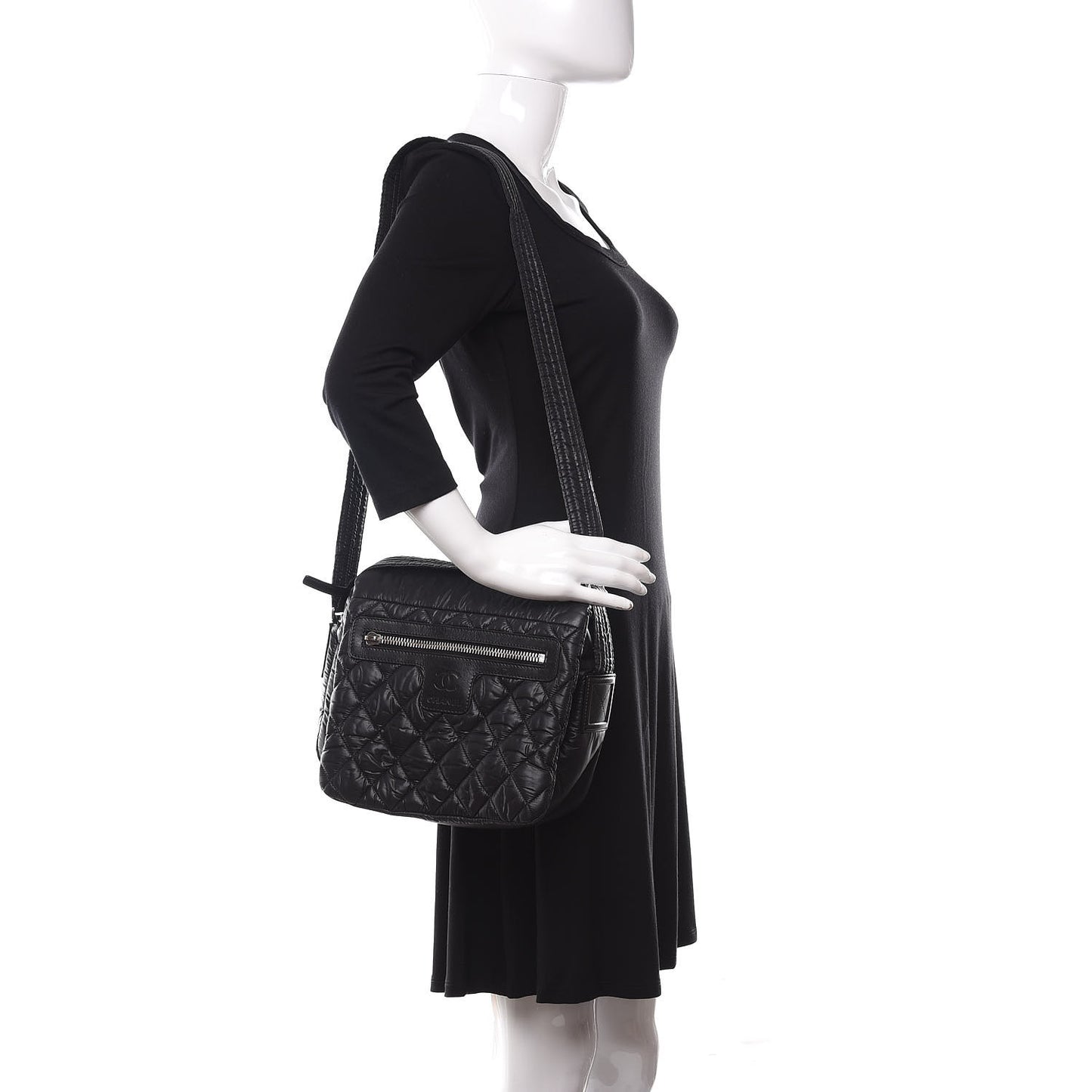 Nylon Small Coco Cocoon Messenger Bag Black
