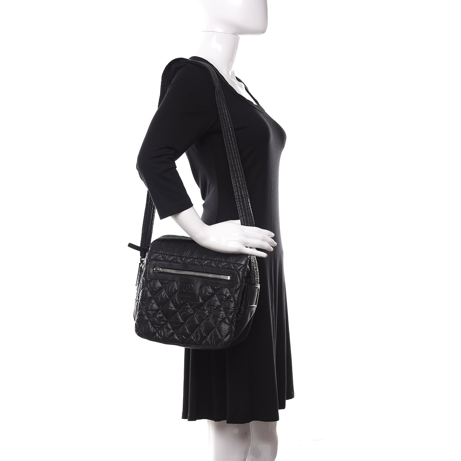 Chanel Nylon Small Coco Cocoon Messenger Bag Black 2 of 12