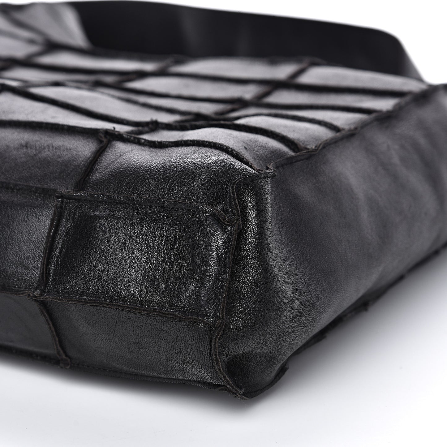 Lambskin Patchwork Shoulder Bag Black