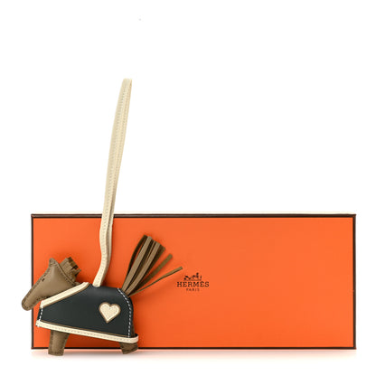 Hermes Milo Lambskin Grigri Rodeo Robeo Coeur Bag Charm PM Beige Marfa Craie Vert Mangrove 4 of 4