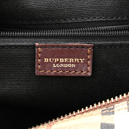 Burberry Haymarket Check Barrel Bag Brown 5 of 9