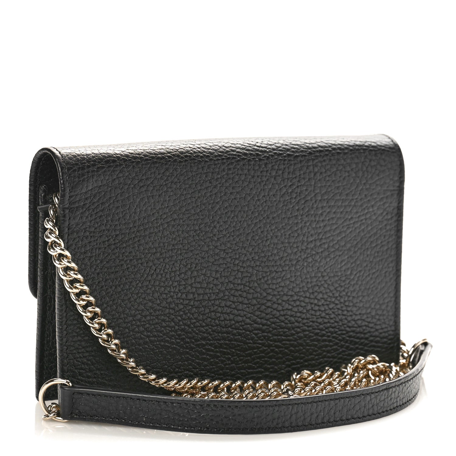 Gucci Dollar Calfskin Interlocking G Chain Wallet Black 2 of 9