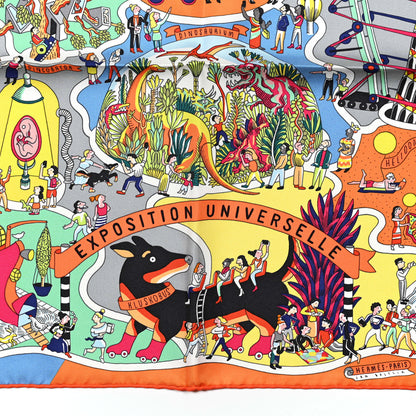 Hermes Silk Exposition Universelle Scarf 90 Orange Jaune Mutlicolor 2 of 4