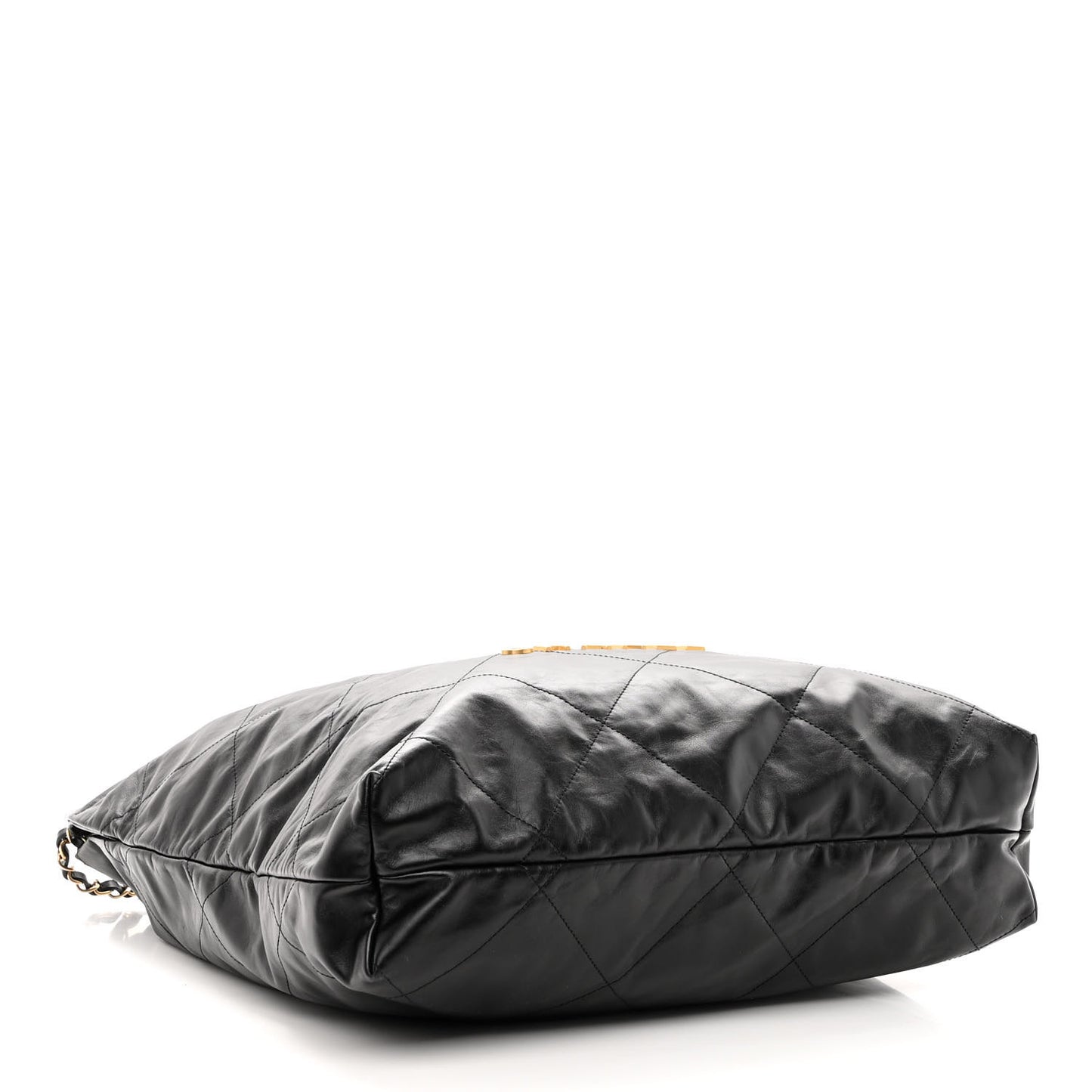 Shiny Calfskin Quilted Large Chanel 22 Black