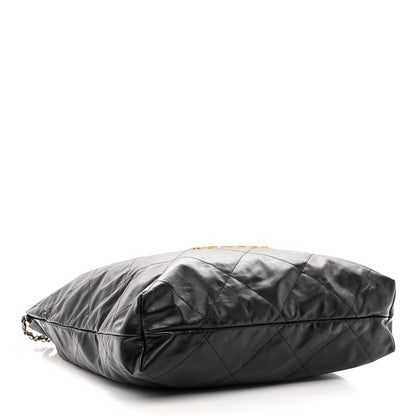 Chanel Shiny Calfskin Quilted Large Chanel 22 Black 4 of 10