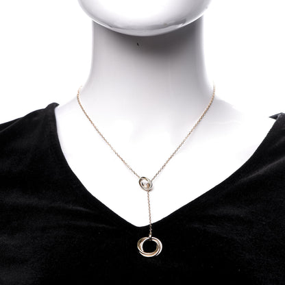 Cartier 18K Pink Yellow White Gold Diamond Trinity Lariat Necklace 2 of 7