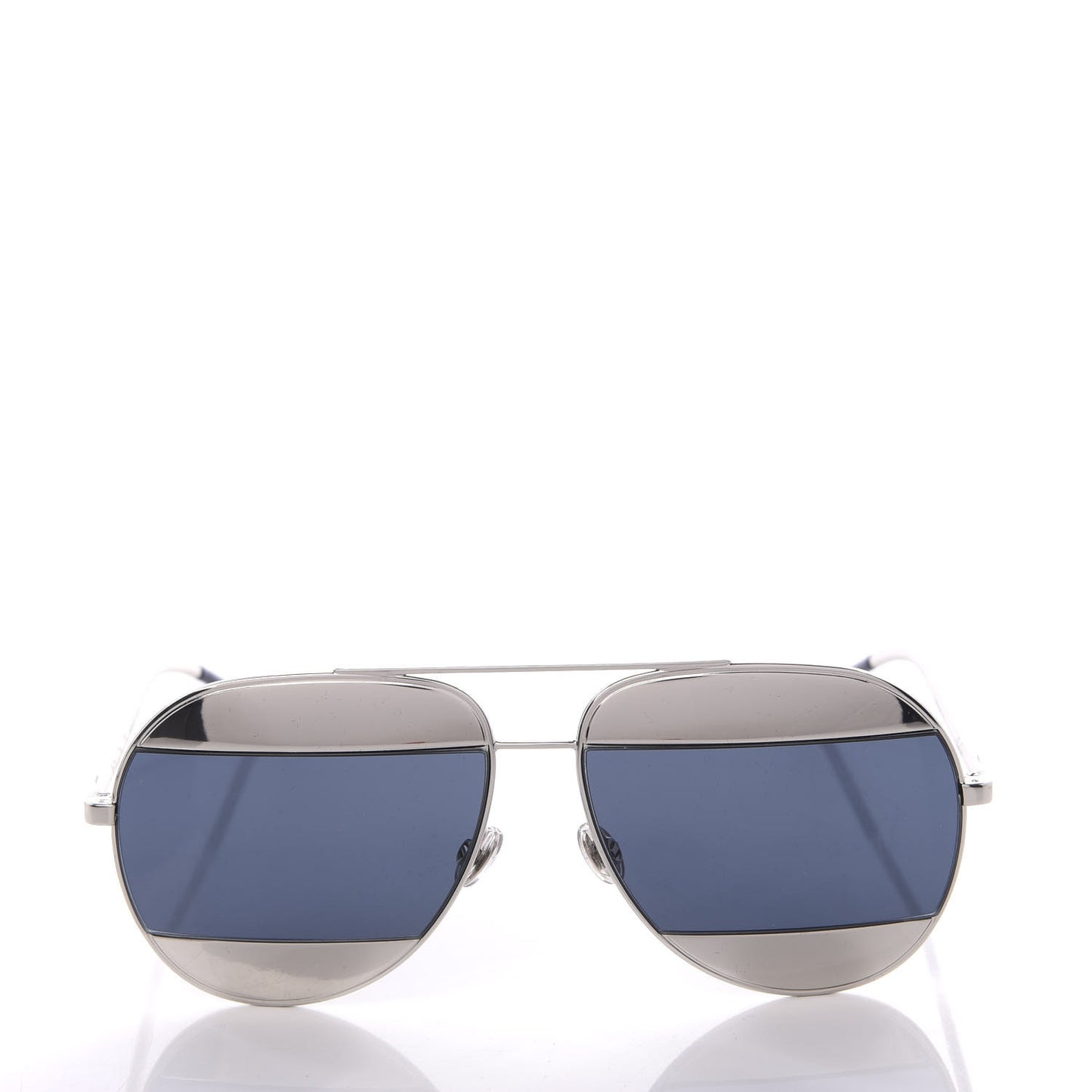 Split 1 Aviator Sunglasses Silver Blue
