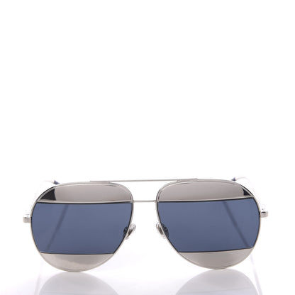 Christian Dior Split 1 Aviator Sunglasses Silver Blue 2 of 7