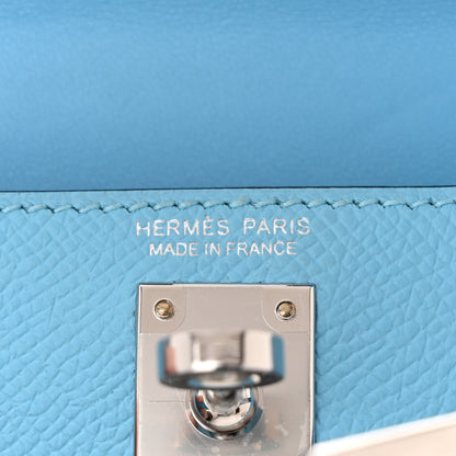 Hermes Epsom Mini Kelly Sellier 20 Celeste 6 of 11