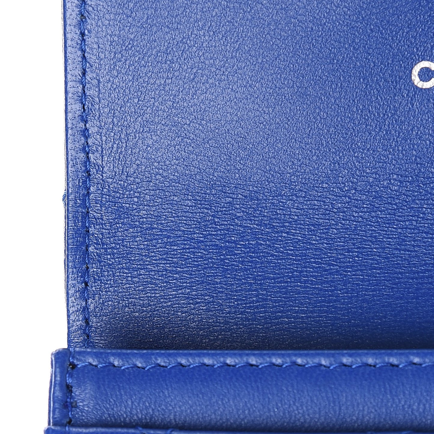 Lambskin Quilted Card Holder Royal Blue