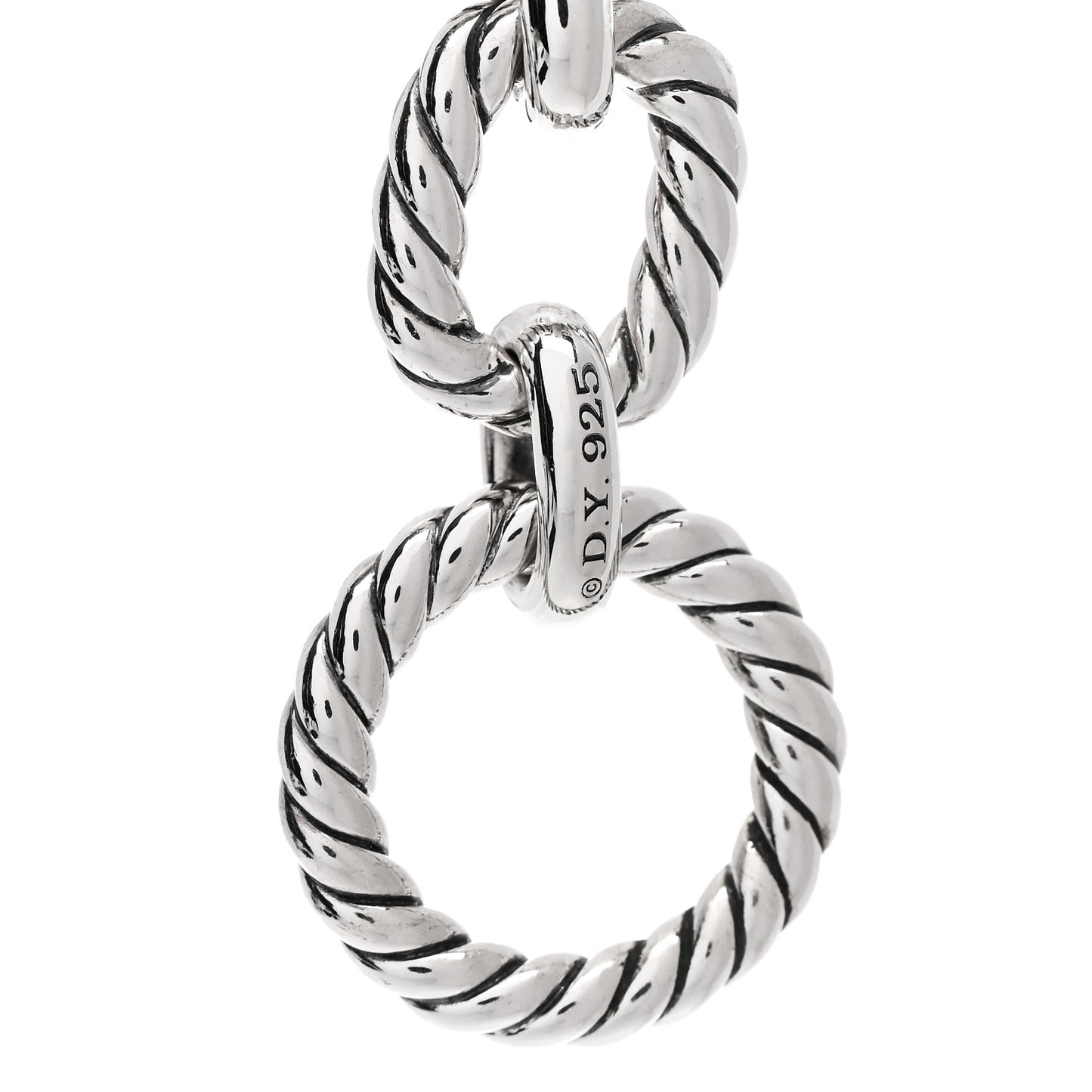 Sterling Silver Blue Sapphire 12.5mm Cushion Link Bracelet