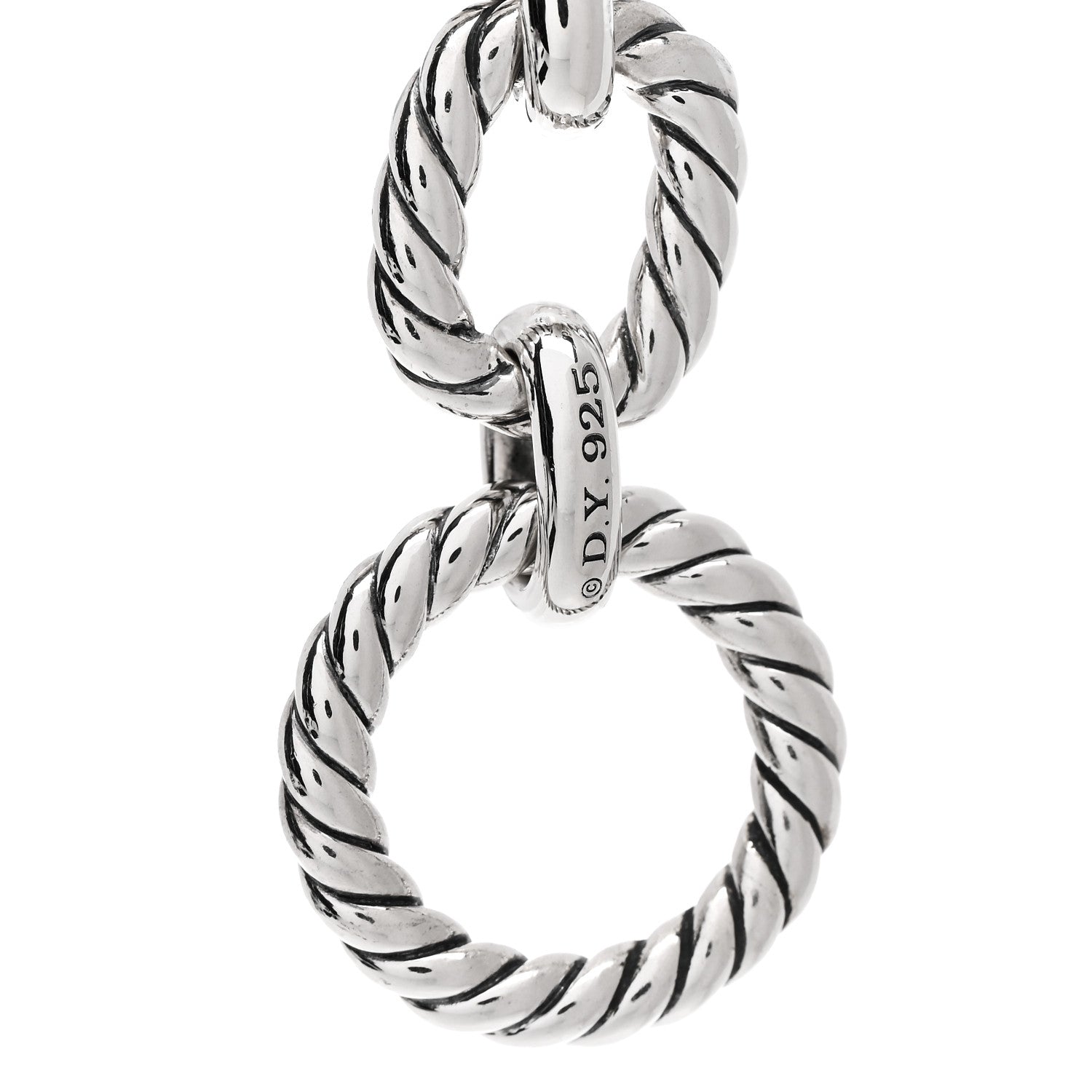 David Yurman Sterling Silver Blue Sapphire 12.5mm Cushion Link Bracelet 3 of 3