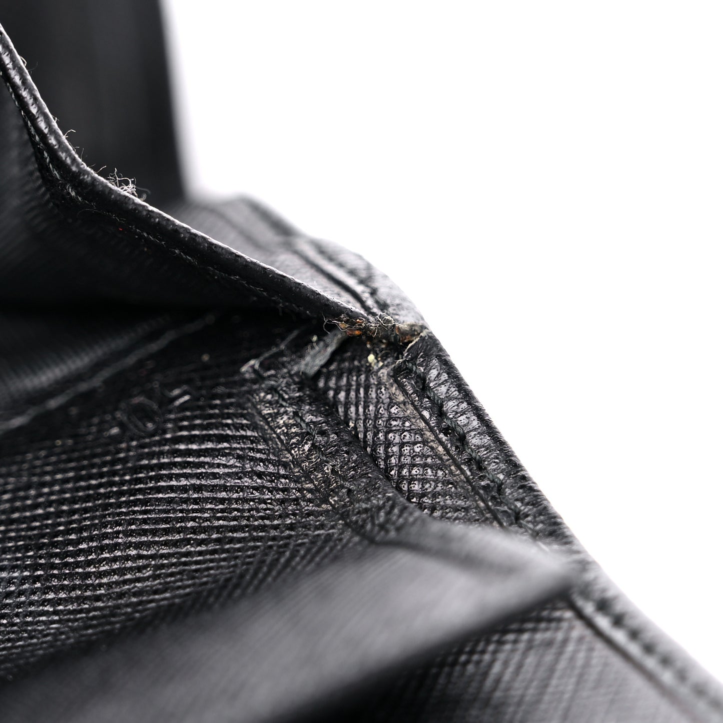 Tessuto Nylon Saffiano Tri-Fold Compact Wallet Black