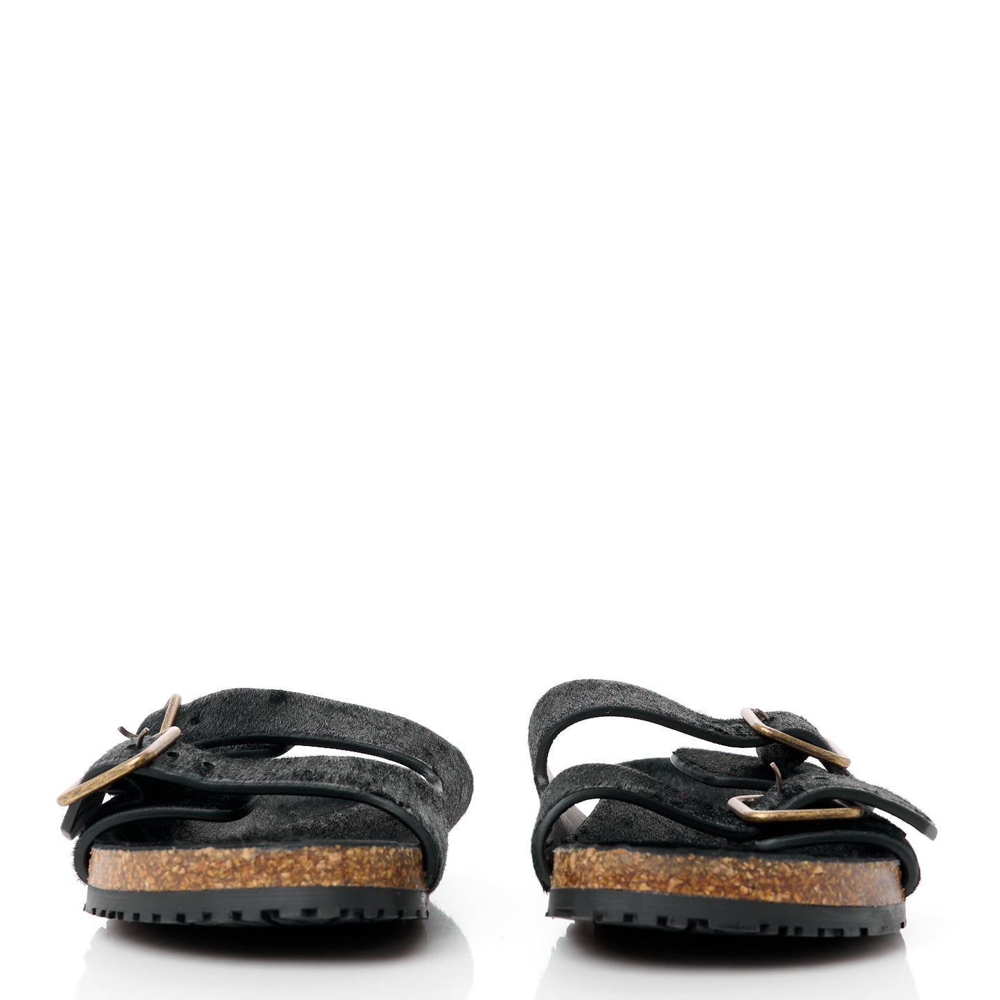 Calf Hair Jimmy Cross Slides 37 Black
