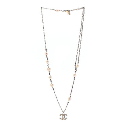Chanel Strass Crystal Pearl Beaded CC Short Necklace 3 of 5