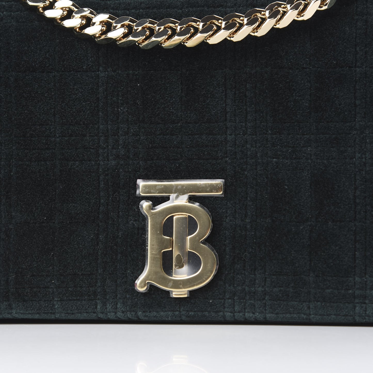 Velvet Quilted Small Lola Bag Dark Green